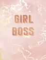 Girl Boss: Inspirational Quote Notebook, Pink Marble and Rose Gold Inlay - 8.5 x 11, 120 Wide Ruled Pages - Blush Marble Notebooks - 9781704769738