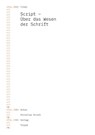 Script - Über das Wesen der Schrift - Christian Stindl - 9783038630791