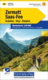 Zermatt - Saas Fee, Grächen, Visp, Simplon Wanderkarte Nr. 24 -  - 9783259022245