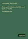 Rede zum Schuljahresabschluß am 29 September 1809 - Georg Wilhelm Friedrich Hegel - 9783388042275