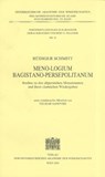 Meno-Logium Bagistano Persepolitanum: Studien Zu Den Altpersischen Monatsnamen Und Ihren Elamischen Wiedergaben - Rudiger Schmitt - 9783700132486
