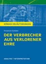 Der Verbrecher aus verlorener Ehre. Königs Erläuterungen. - Friedrich von Schiller - 9783804419131
