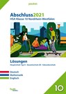 Abschluss 2021 - Hauptschulabschluss Klasse 10 Nordrhein-Westfalen Lösungen -  - 9783889978110