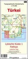 Lykische Küste 1 - Fethiye - Lykischer Weg - Topographische Wanderkarte 1:75.000 Türkei (Blatt 7.1) -  - 9783931099619