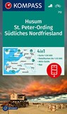 KOMPASS Wanderkarte 712 Husum, St. Peter-Ording, Südliches Nordfriesland 1:50.000 -  - 9783990447574