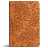 CSB Large Print Personal Size Reference Bible, Optimal Type, Digital Study Edition, Brown Floral Leathertouch, Indexed - Csb Bibles by Holman - 9798384546337