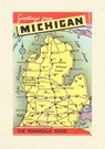 Vintage Lined Notebook Greetings from Michigan, Map - Found Image Press - 9798385424917